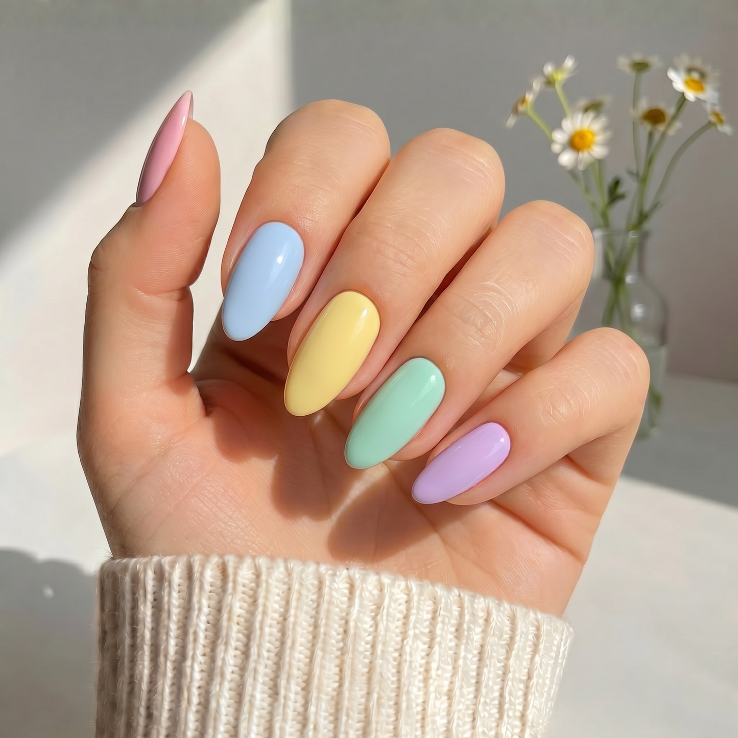„Rainbow Puff“-Gel-Nagelaufkleber