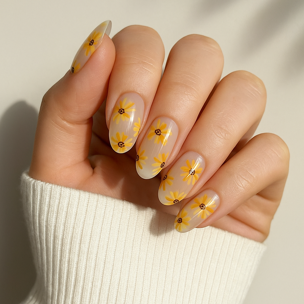'Sun-kissed flowers' Gel Nail Stickers