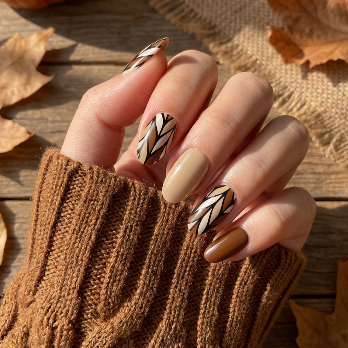 'Chestnut' Gel Nail Stickers
