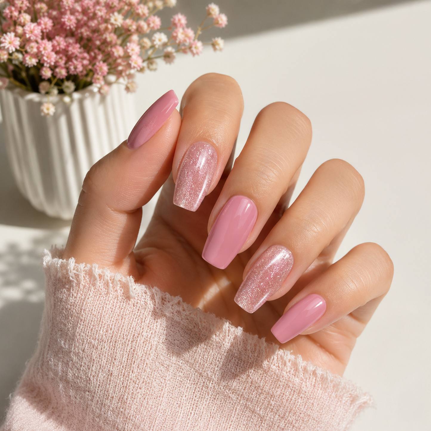 'Coral' Gel Nail Stickers