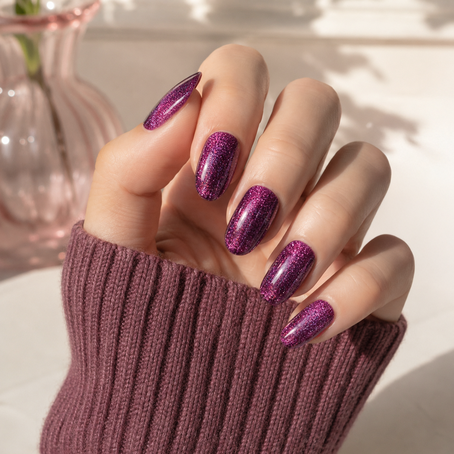 'Fuchsia' Gel Nail Stickers