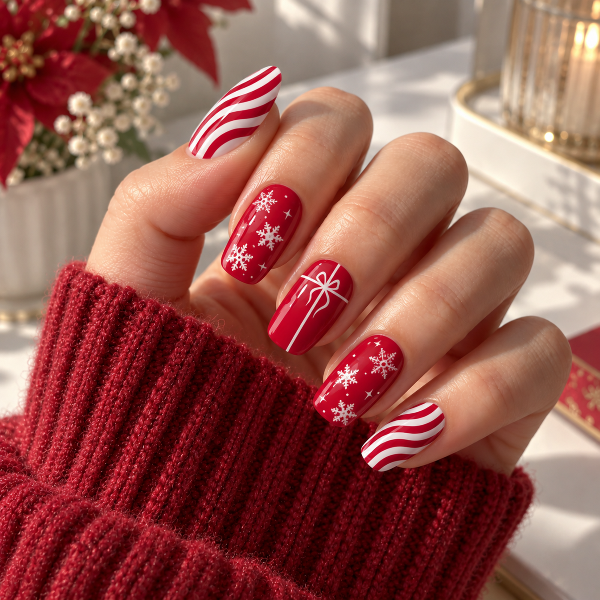 'Jingle (RED)' Gel Nail Stickers