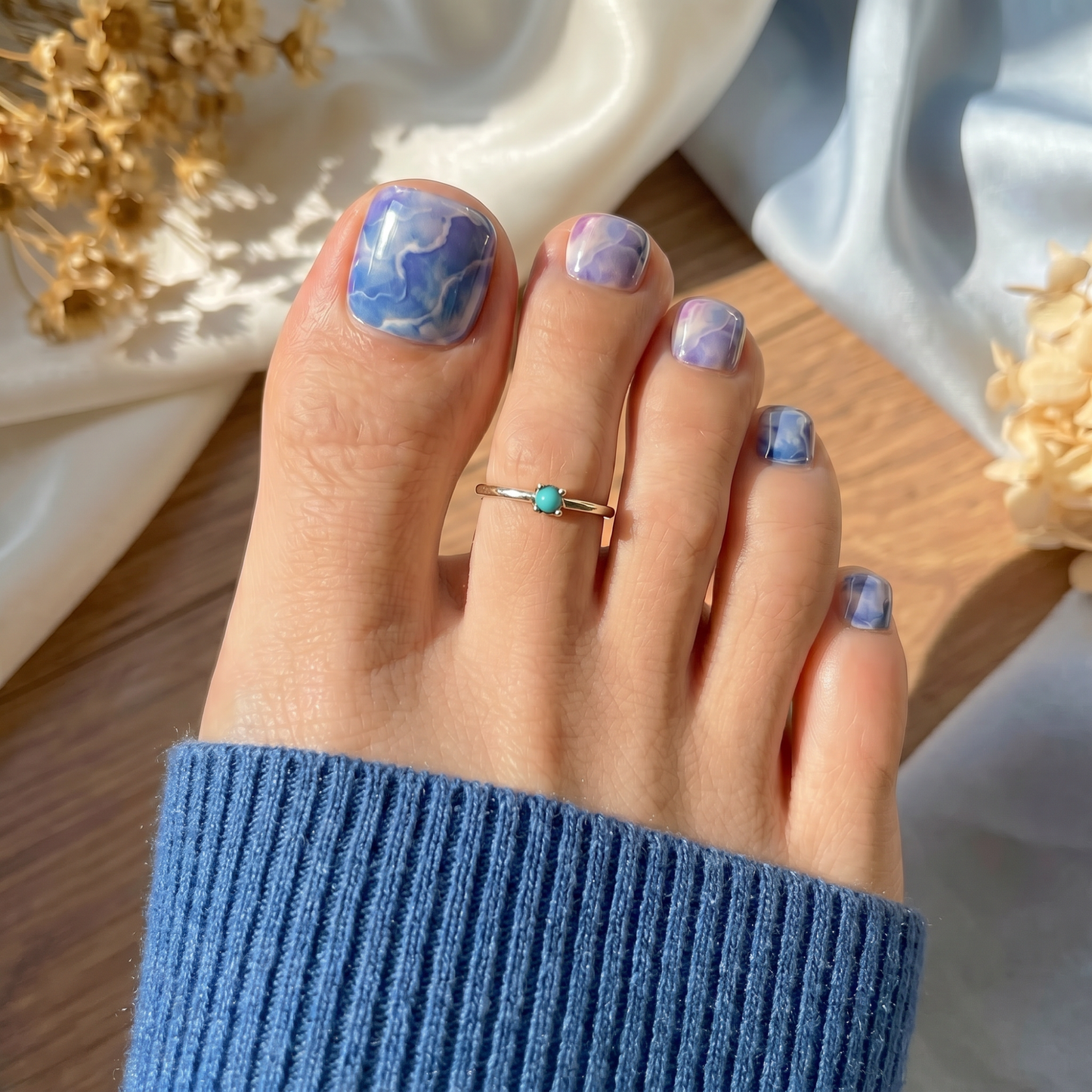 'Celeste' Gel Nail Stickers (PEDICURE)