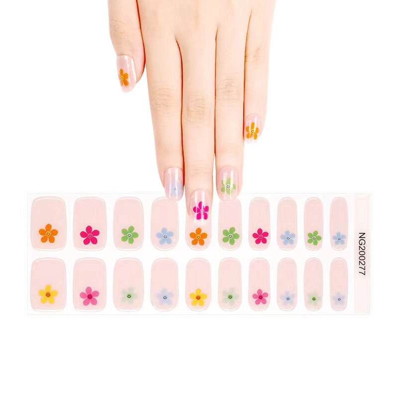 Pegatinas de gel para uñas 'Niña de las flores'