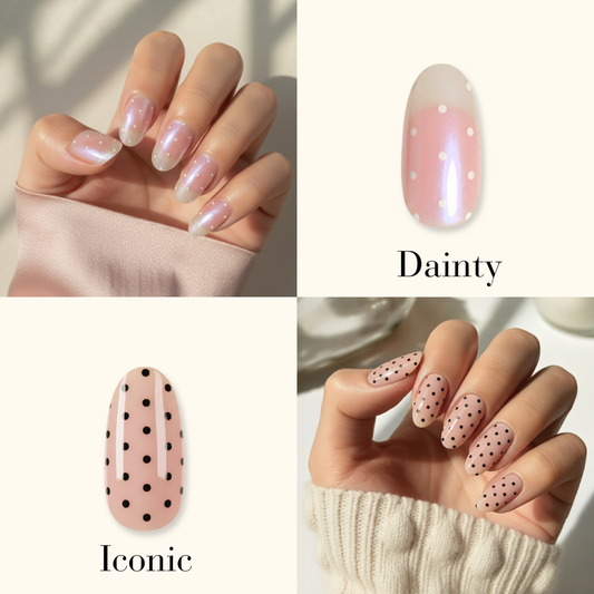 'Polka Pair' 2 x Gel Nail Stickers