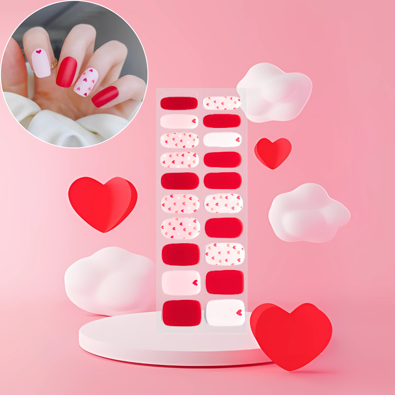 Pegatinas de gel para uñas 'First Love'