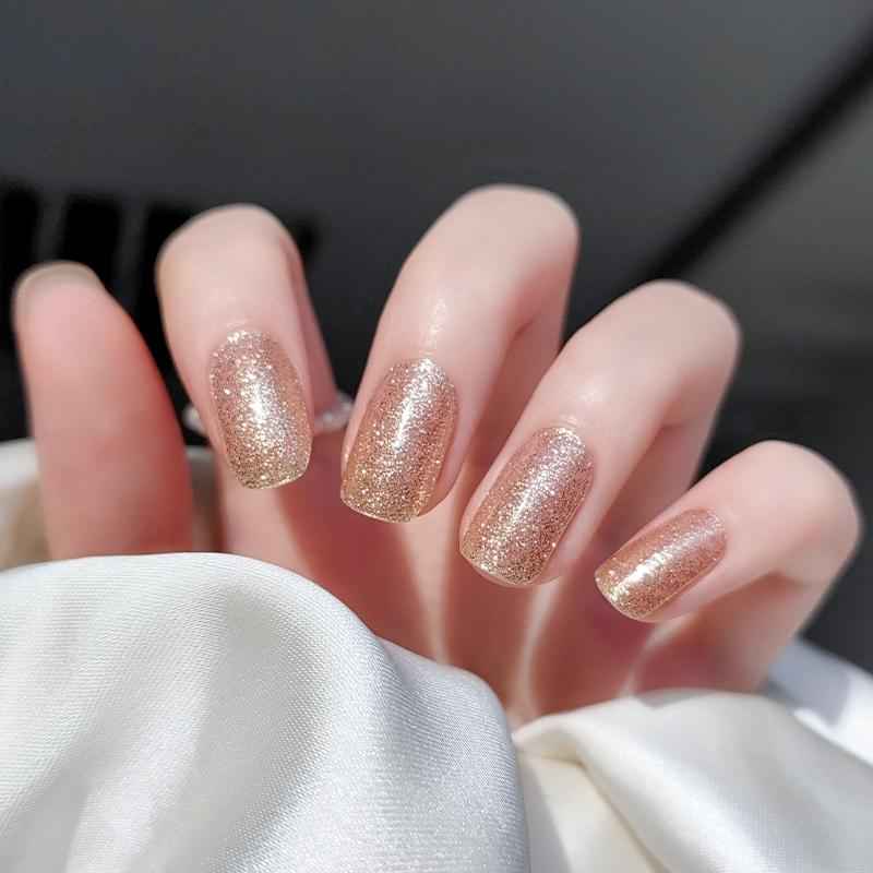 Pegatinas de gel para uñas 'Fiebre del oro'