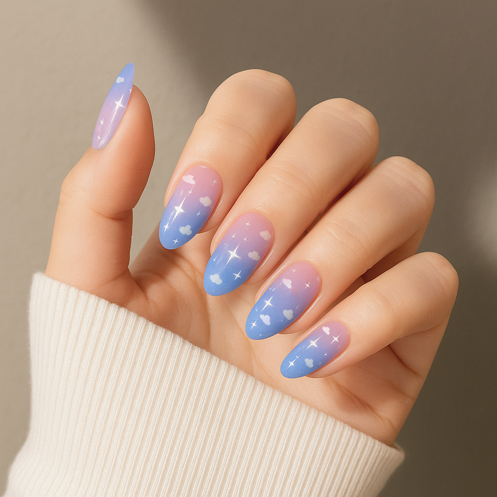 'Creamy Clouds' Gel Nail Stickers