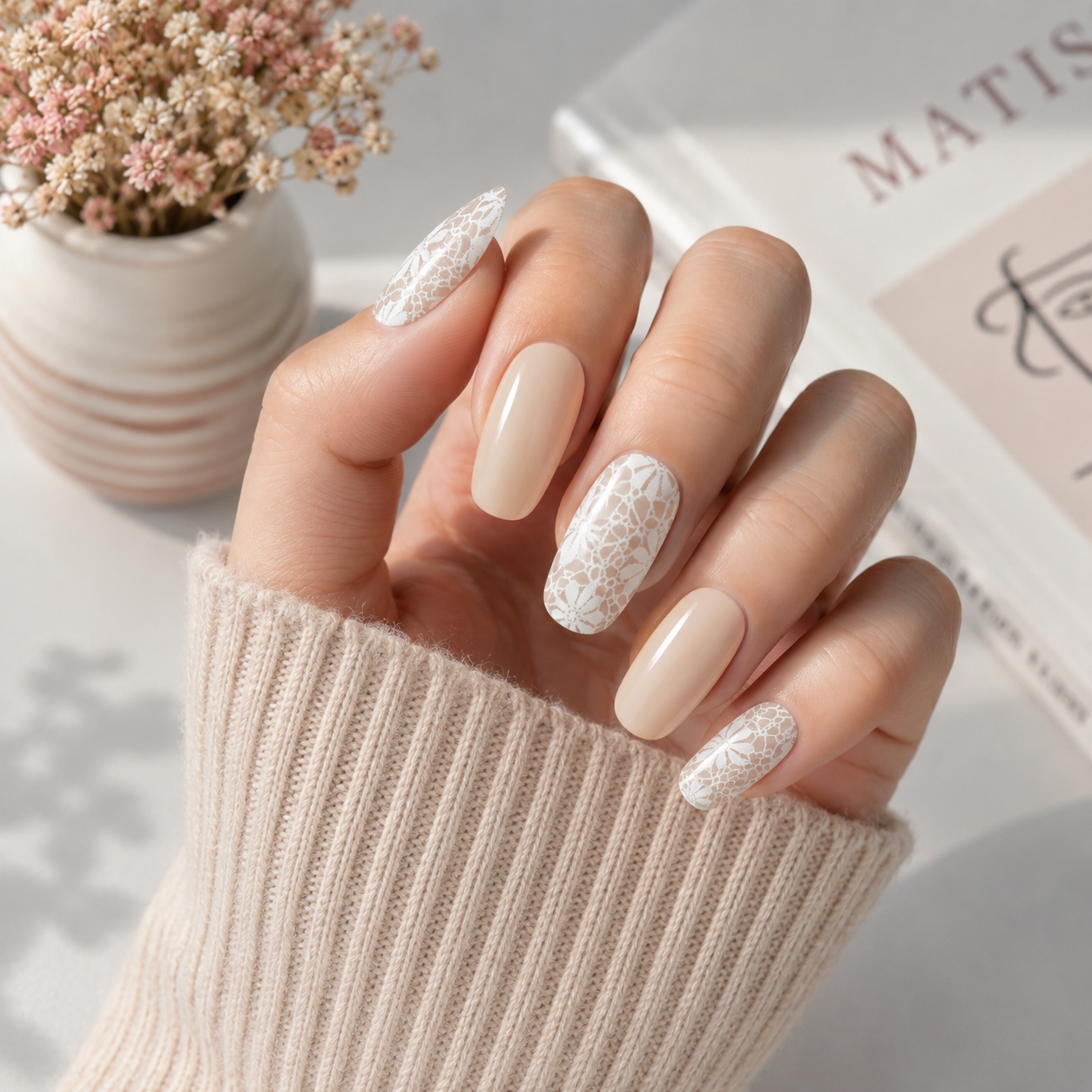 'Linen' Gel Nail Stickers
