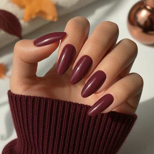 'Burgundy' Gel Nail Stickers