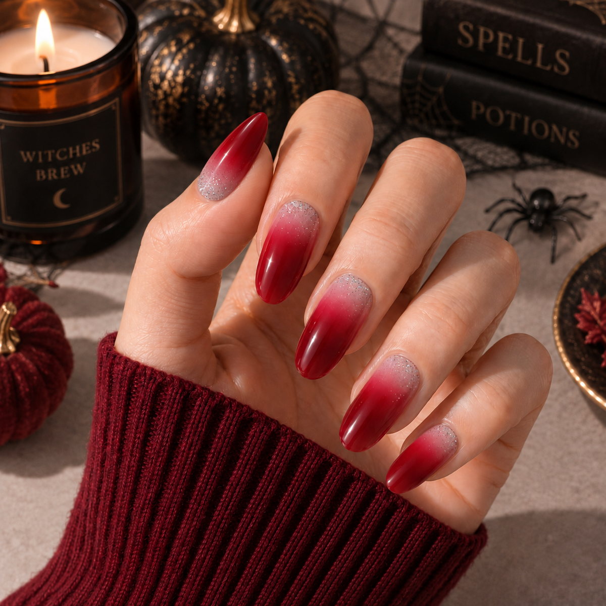 'Cherry Frost' Gel Nail Stickers