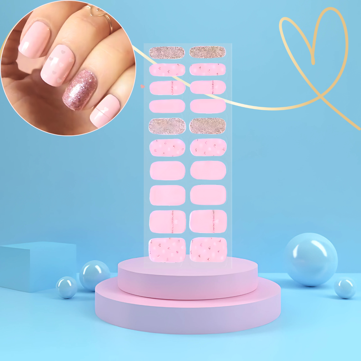 'Sweetie' Gel Nail Stickers